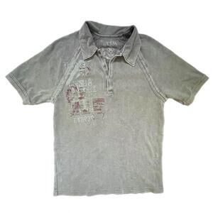 Guess Gray Waffle Texture Polo Shirt - XL